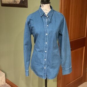 Everlane Classic Blue Denim Shirt, Size 12